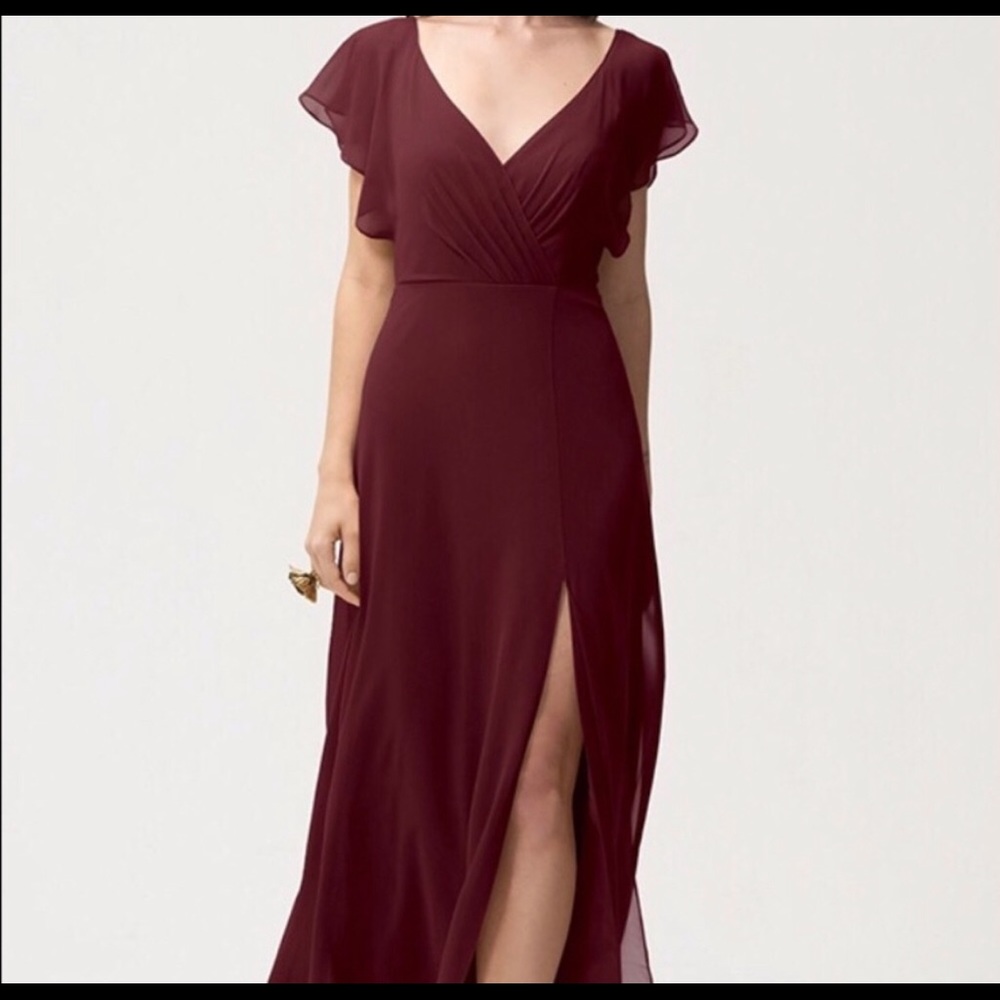 Jenny Yoo Size 6 Soft Burgundy Gown-New With Tags